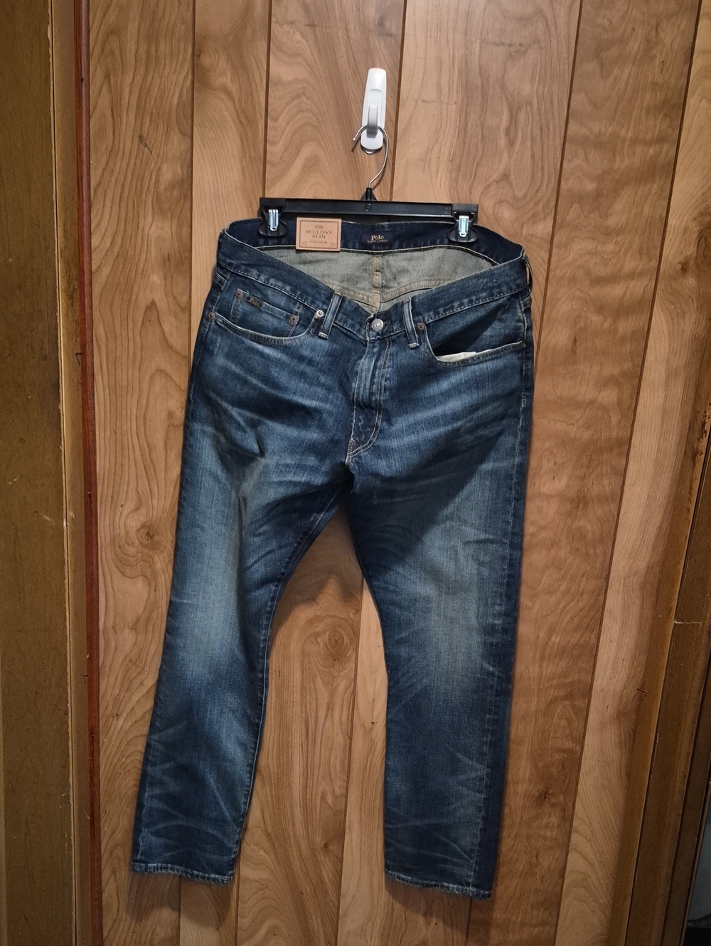 Polo by Ralph Lauren Men's Distressed Blue Slim Straight Jeans